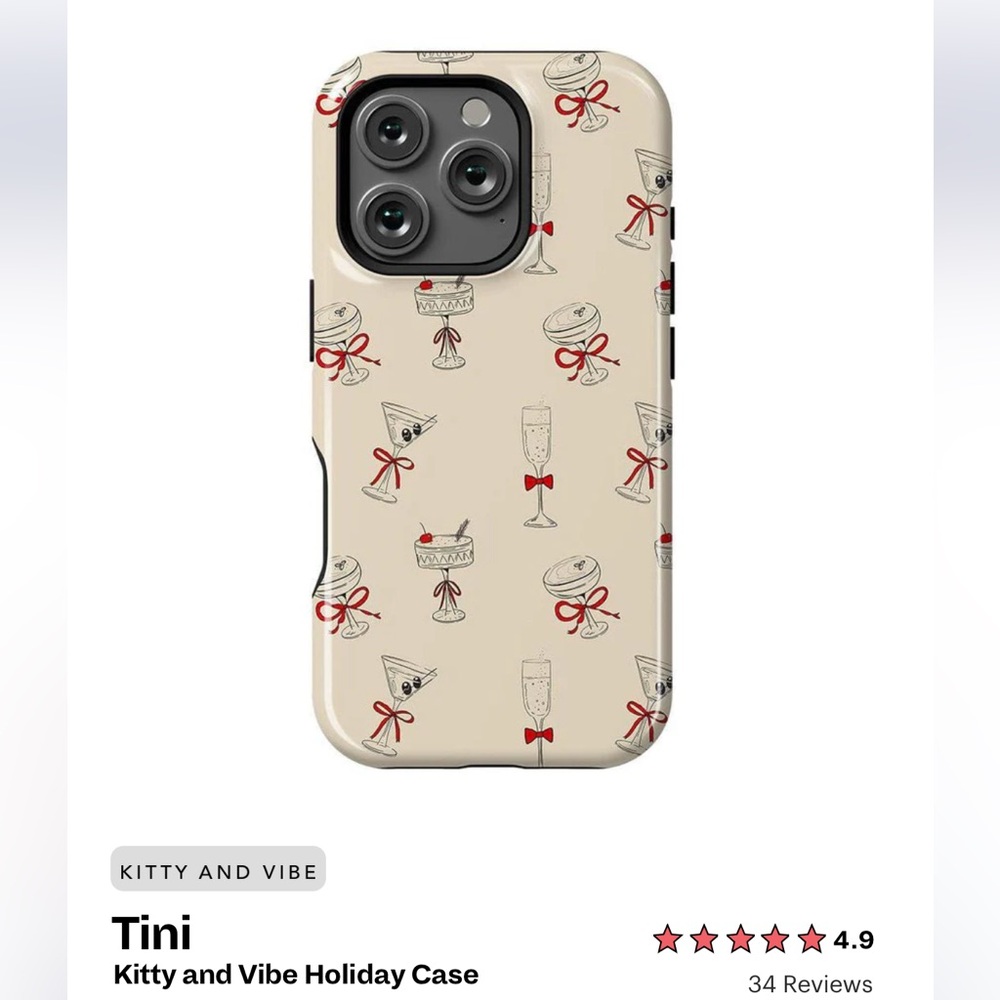 NWT casely iPhone 14 Pro Mag Safe Case | Tini - Kitty and Vibe Holiday design